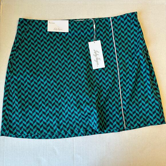 Lady Hagen Pants - NEW Lady Hagen‎ 17" Long Wrap Golf Skort Size 16-Herringbone Turquoise